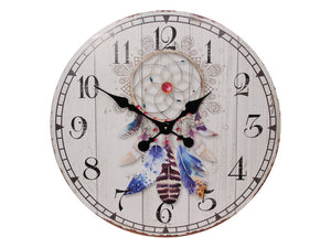 58CM WHITE DREAM CATCHER CLOCK