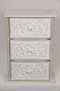 27CM FILIGREE 3 DRAWER CABINET