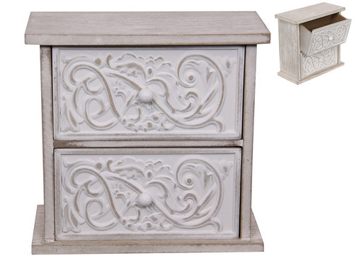 19CM FILIGREE 2 DRAWER CABINET