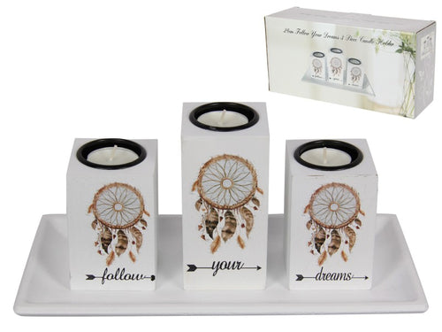 28CM FOLLOW YOUR DREAMS CANDLE HOLDER (GIFT BOX)