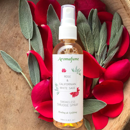 White Sage Smudge Spray with Rose for Intimacy, Sensuality and Restoring Vibes - Clean, Smoke-Free, Non Toxic Alternative to Incense & Smudges