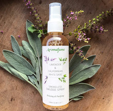 Load image into Gallery viewer, White Sage Smudge Spray with Lavender for Deepened Relaxation, Cleansing and Clearing Energy - Clean, Smoke-Free, Non Toxic Alternative to Incense &amp; Smudges