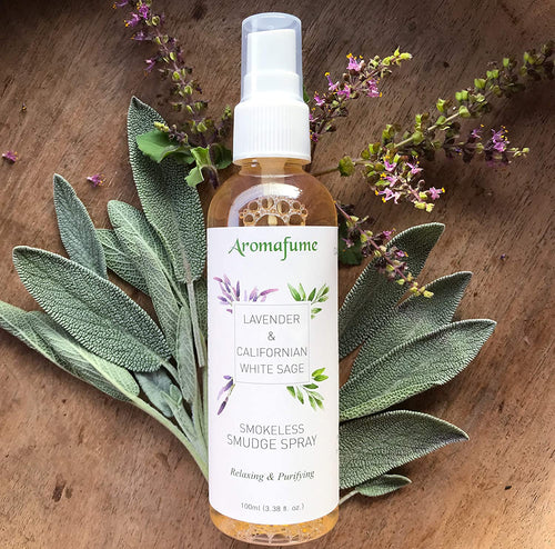 White Sage Smudge Spray with Lavender for Deepened Relaxation, Cleansing and Clearing Energy - Clean, Smoke-Free, Non Toxic Alternative to Incense & Smudges