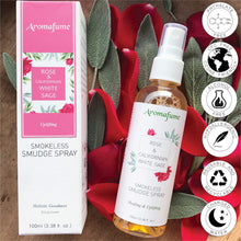 Load image into Gallery viewer, White Sage Smudge Spray with Rose for Intimacy, Sensuality and Restoring Vibes - Clean, Smoke-Free, Non Toxic Alternative to Incense &amp; Smudges